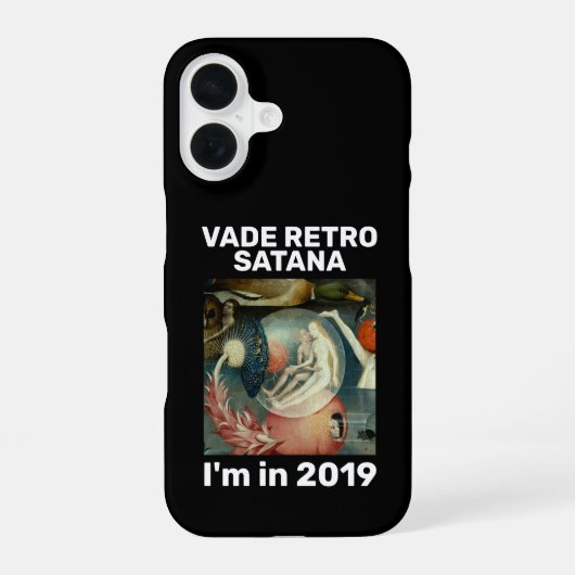 Coque iPhone 16 "Vade retro Satana" noir (Verso)