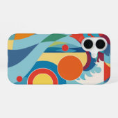 Coque iPhone 16 Vague océane au lever du soleil (Verso Horizontal)