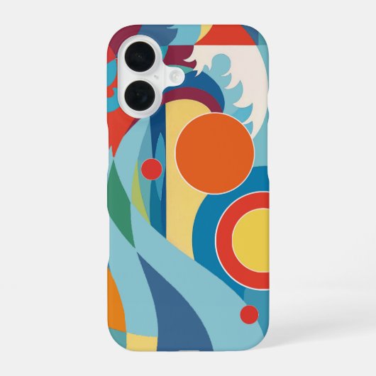 Coque iPhone 16 Vague océane au lever du soleil (Verso)