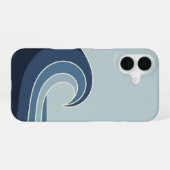 Coque iPhone 16 Vague océanique vintage (Verso Horizontal)
