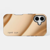 Coque iPhone 16 Vagues Abstraites beiges douces (Verso Horizontal)