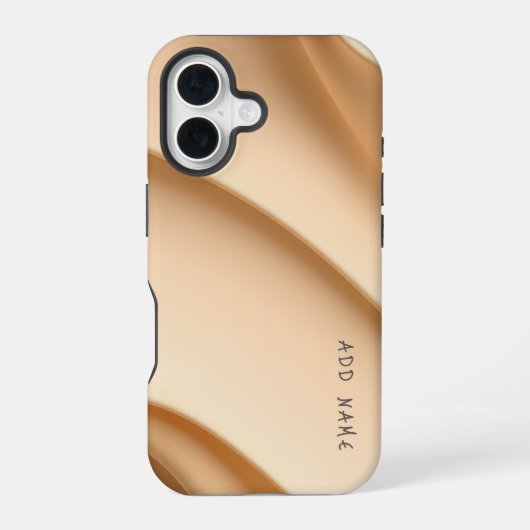 Coque iPhone 16 Vagues Abstraites beiges douces (Verso)