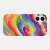 Coque iPhone 16 Vagues Arc-en-Ciel (Verso Horizontal)