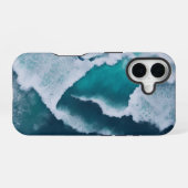 Coque iPhone 16 vagues au milieu de la mer (Verso Horizontal)