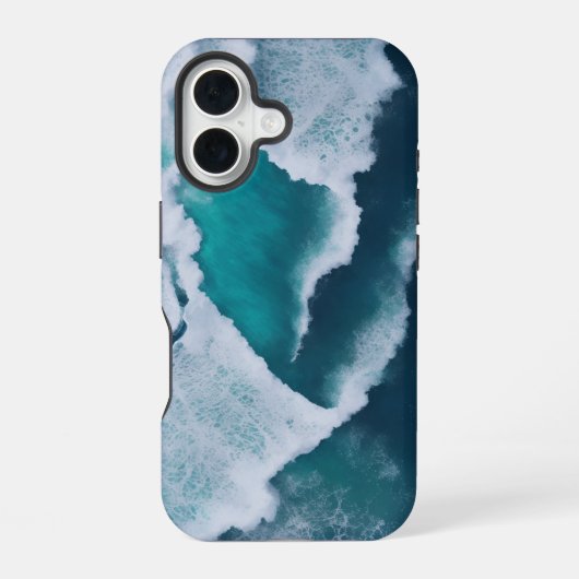 Coque iPhone 16 vagues au milieu de la mer (Verso)