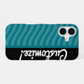 Coque iPhone 16 Vagues bleues (Verso Horizontal)