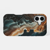 Coque iPhone 16 Vagues cosmiques abstraites (Verso Horizontal)