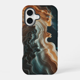 Coque iPhone 16 Vagues cosmiques abstraites