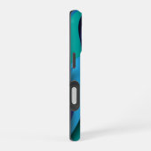 Coque iPhone 16 Vagues de différentes couleurs du bleu au vert (Côté droit)