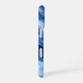 Coque iPhone 16 Vagues de marbre bleu Luxe Abstrait (Côté droit)