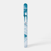 Coque iPhone 16 Vagues de plage bleues design abstrait (Côté gauche)