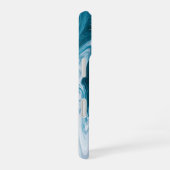 Coque iPhone 16 Vagues de plage bleues design abstrait (Côté droit)