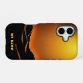 Coque iPhone 16 Vagues du désert doré au coucher du soleil (Verso Horizontal)