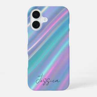 Coque iPhone 16 Vagues iridescentes holographiques