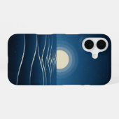 Coque iPhone 16 Vagues lunaires vintage (Verso Horizontal)