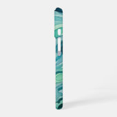 Coque iPhone 16 Vagues océaniques à l'aquarelle sarcelle (Côté gauche)