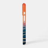 Coque iPhone 16 Vagues Rétro au Coucher du Soleil sur l'Océan (Côté gauche)