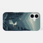 Coque iPhone 16 Vallée Rétro de Pins (Verso Horizontal)