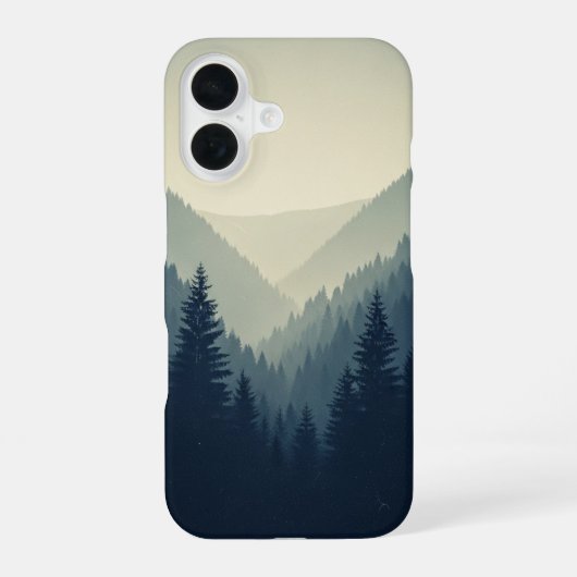 Coque iPhone 16 Vallée Rétro de Pins (Verso)