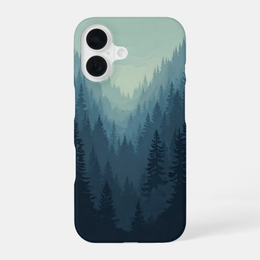Coque iPhone 16 Vallée Rétro de Pins (Verso)