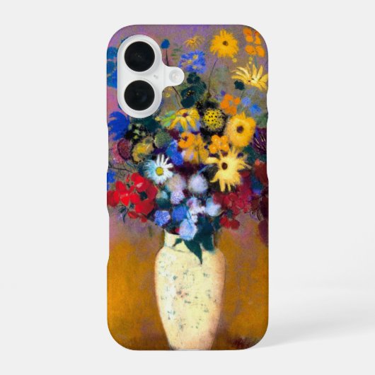 Coque iPhone 16 Vase blanc avec fleurs Odilon Redon (Verso)