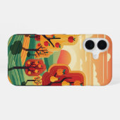 Coque iPhone 16 Verger Crépuscule Rétro (Verso Horizontal)