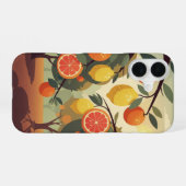 Coque iPhone 16 Verger de Citronniers Vintage (Verso Horizontal)