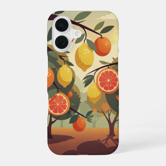 Coque iPhone 16 Verger de Citronniers Vintage (Verso)