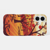 Coque iPhone 16 Verger de pommiers vintage (Verso Horizontal)
