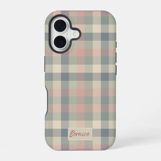 Coque iPhone 16 Vérifications pastel poussiéreuses (Verso)