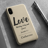 Coque iPhone 16 Verset de la Bible Beige