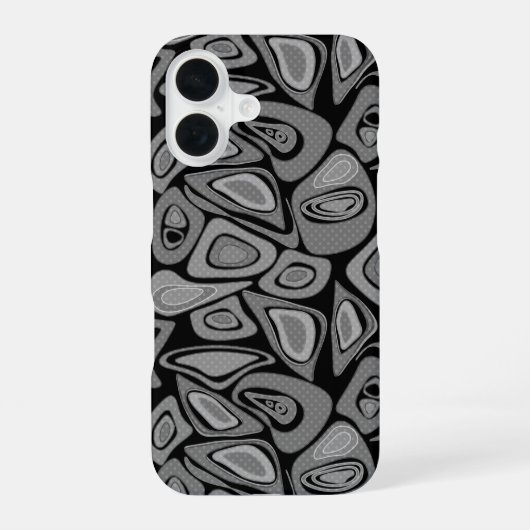Coque iPhone 16 Vert, abstrait, rétro (Verso)