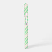 Coque iPhone 16 Vert et beige cinq rayures motif (Côté gauche)