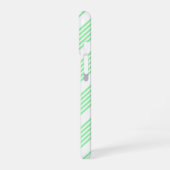 Coque iPhone 16 Vert et blanc cinq bandes motif (Côté gauche)