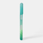 Coque iPhone 16 Vert et bleu dégradé Abstrait (Côté droit)