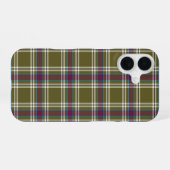 Coque iPhone 16 Vert mousse et carreaux violets (Verso Horizontal)