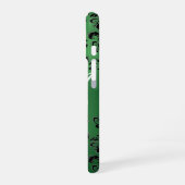Coque iPhone 16 VERT NOIR DAMAS MONOGRAMME Floral (Côté gauche)