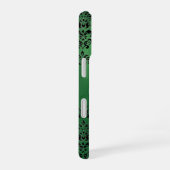 Coque iPhone 16 VERT NOIR DAMAS MONOGRAMME Floral (Côté droit)