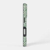 Coque iPhone 16 Vert sauge moderne et crème géométrique (Côté droit)