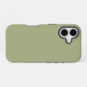 Coque iPhone 16 Vert sauge poussiéreux uni (Verso Horizontal)