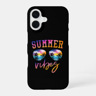 Coque iPhone 16 Vibes D'Été Lunettes De Soleil Avec Palm Tree Funn