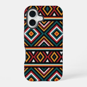 Coque iPhone 16 Vibes Tribales - Gras d'énergie géométrique