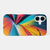 Coque iPhone 16 Vibrant Speed Burst Neon Abstrait Energy Art (Verso Horizontal)