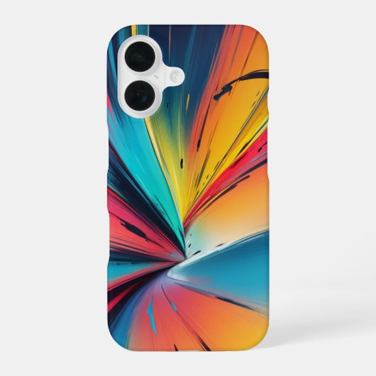 Coque iPhone 16 Vibrant Speed Burst Neon Abstrait Energy Art (Verso)