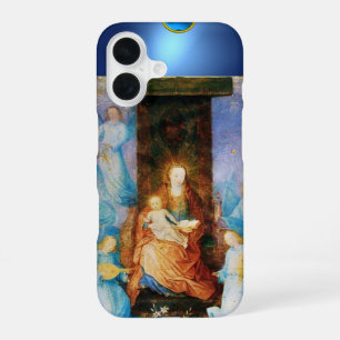 Coque iPhone 16 VIERGE À L'ENFANT CONCERT D'ANGES, Pierre précieus