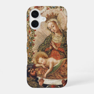 Coque iPhone 16 Vierge de l'école vintage de Cuzco adorant l'enfan