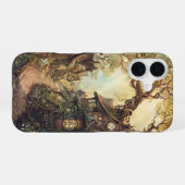 Coque iPhone 16 Village forestier enchanté (Verso Horizontal)