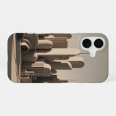 Coque iPhone 16 Ville arrondie vintage (Verso Horizontal)