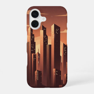 Coque iPhone 16 Ville géométrique élancée vintage