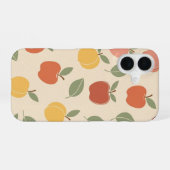 Coque iPhone 16 Vintage Apple and Peach Pattern (Verso Horizontal)